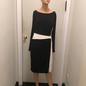 Lauren dress in black with white trim!
Elegant and useful for any occasion